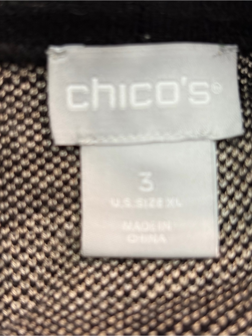 Chico's Black and Cream Animal Print Open Cardigan - Picture 6 of 6